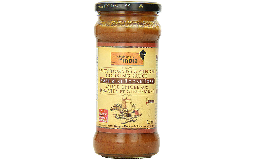 Kitchens Of India Spicy Tomato & Ginger Cooking Sauce Kashmiri Rogan Josh   Glass Jar  335 millilitre